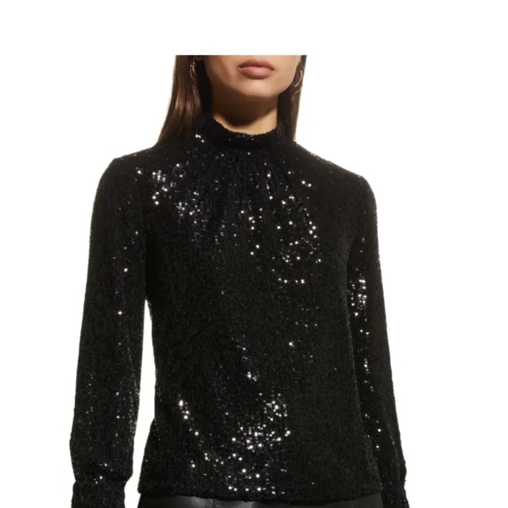 Zadig Voltaire black sequin top NWT